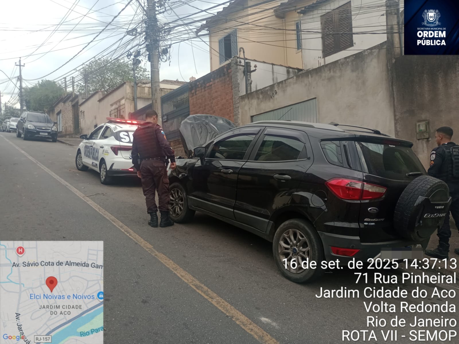 Sistema Integrado de Segurança de Volta Redonda recupera carro furtado em Barra Mansa