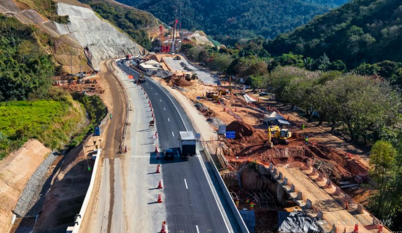 Obras da nova Serra das Araras chegam a 45% de avanço; pista será bloqueada em Paracambi na próxima semana