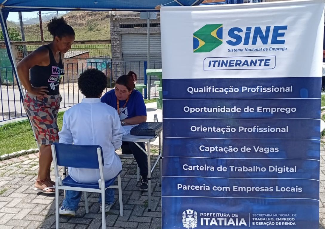 Sine Itinerante percorre bairros de Itatiaia com serviços de emprego em abril