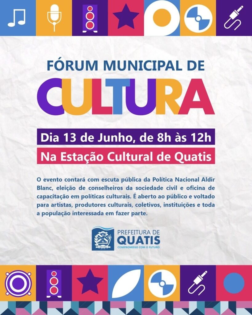 Quatis realiza Fórum Municipal de Cultura com eleição de conselheiros, escuta pública da PNAB e oficina de capacitação
