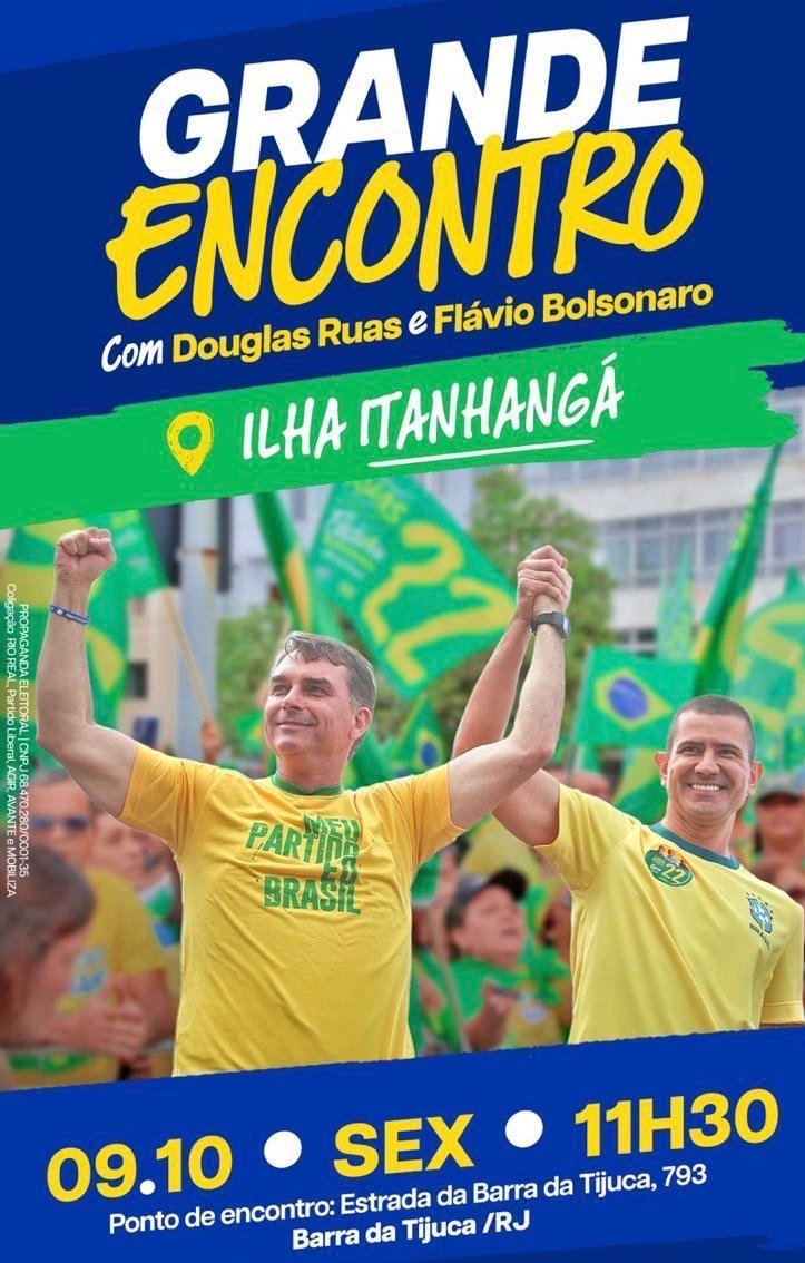 FLÁVIO BOLSONARO E DOUGLAS RUAS NESTA SEXTA FEIRA NO RIO DE JANEIRO